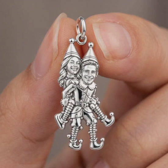 Playful Elf Piggyback Charm Bracelet – Personalized Couple Gift – product video