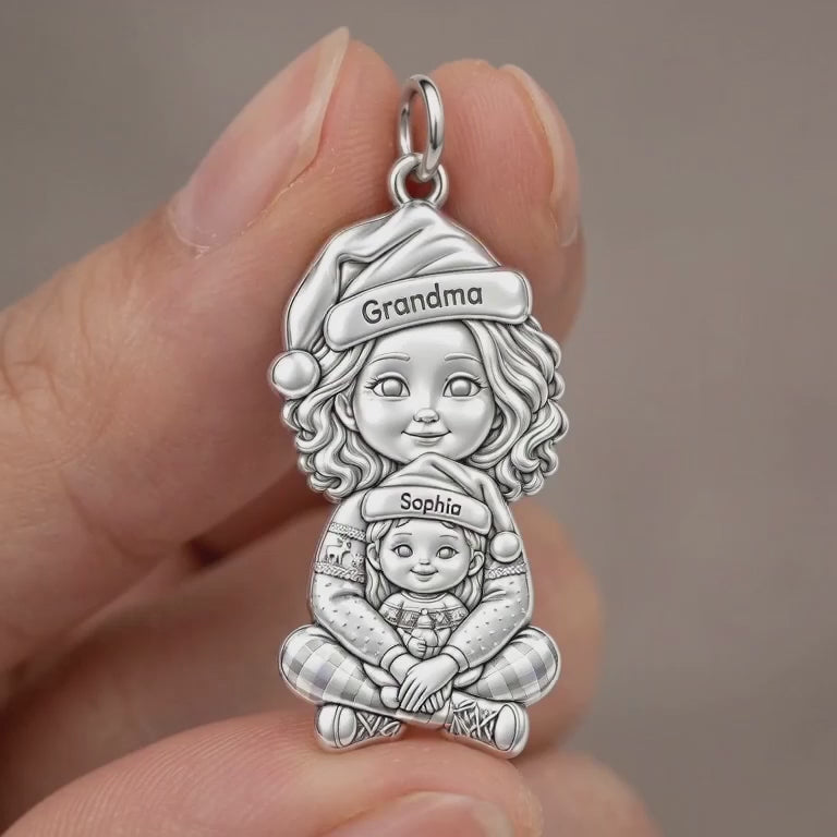 Cozy Christmas Hug Charm Bracelet – Personalized Nana Gift – product video