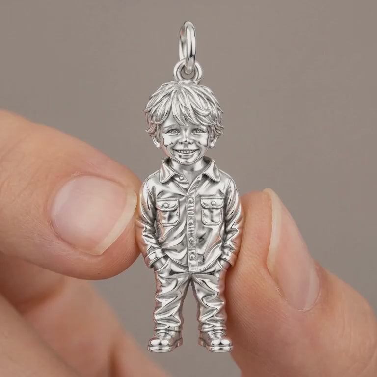 Custom Sculpted Portrait Charm Bracelet – Personalized Mom Gift – product video