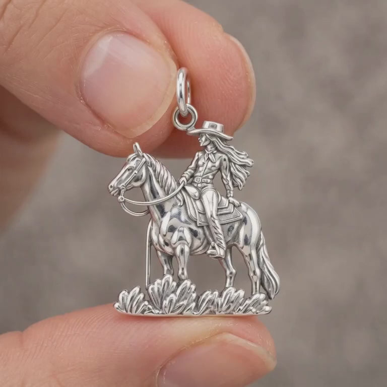 Spirit of the Trail Cowgirl Charm and Polyester Cord Bracelet Set
