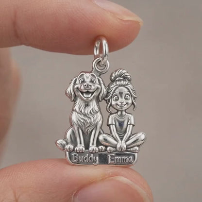 Best Friends Side by Side Charm and Polyester Cord Bracelet Set
