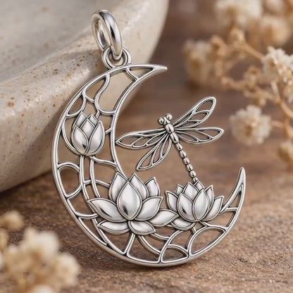 Lotus Moon Dragonfly Charm Bracelet – Personalized Mom Gift – product video