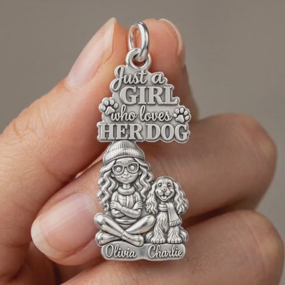Girl Loves Her Dog Charm Bracelet – Personalized Dog Mom Gift – product video