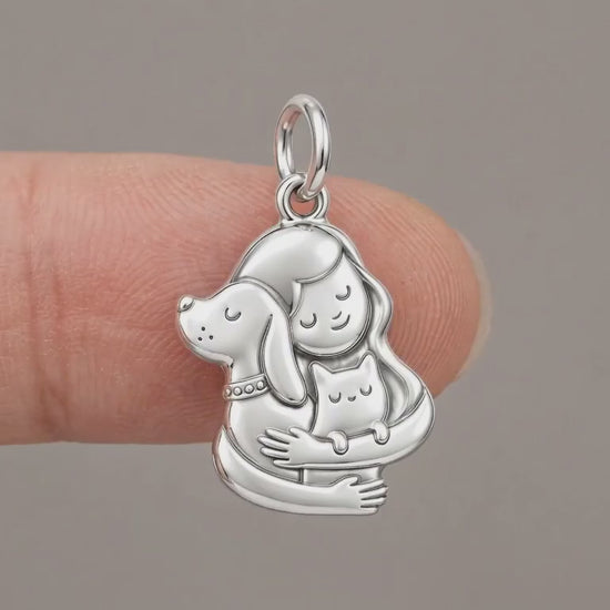 Full House Hug Charm and Polyester Cord Bracelet Set