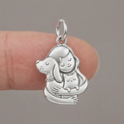 Full House Hug Charm and Polyester Cord Bracelet Set