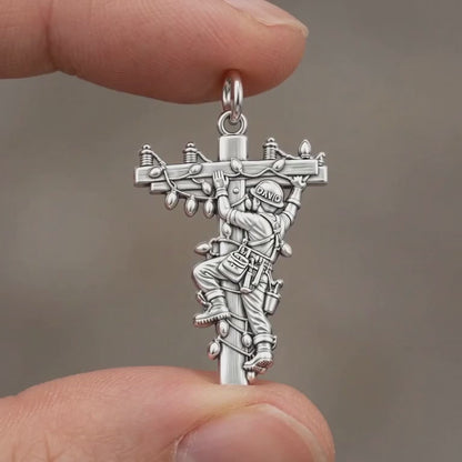 Holiday Lineman at Work Charm and Polyester Cord Bracelet Set