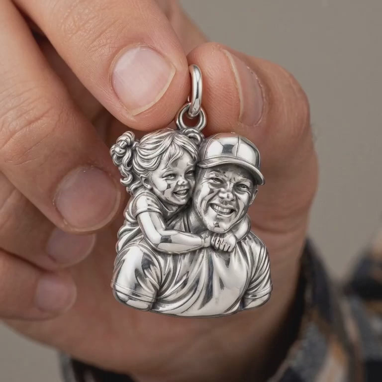 Piggyback Hug Photo Charm Bracelet – Personalized Dad Gift – product video