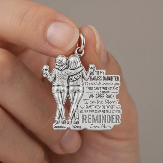 Badass Daughter Storm Charm Bracelet – Personalized Daughter Gift – product video