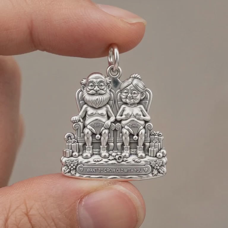 Grow Old Together Couple Charm and Polyester Cord Bracelet Set