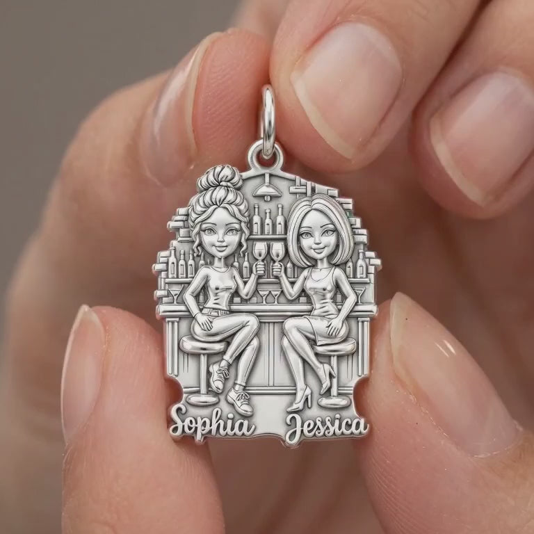 Cocktail Hour Besties Charm Bracelet – Personalized Friend Gift – product video