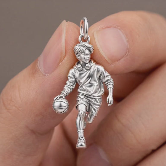 Game Point Dribbler Charm and Polyester Cord Bracelet Set
