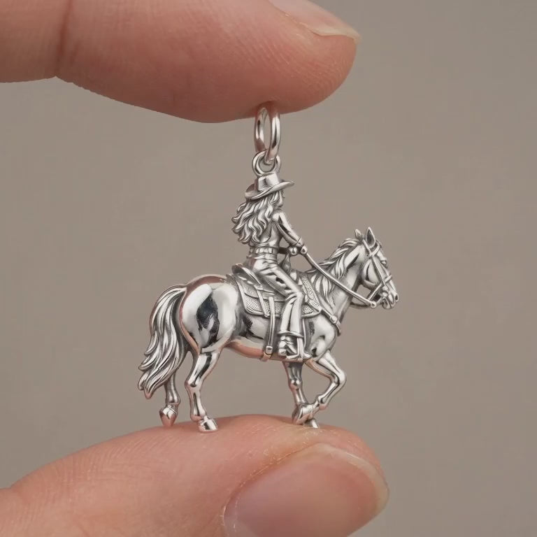 Western Rider Charm and Polyester Cord Bracelet Set