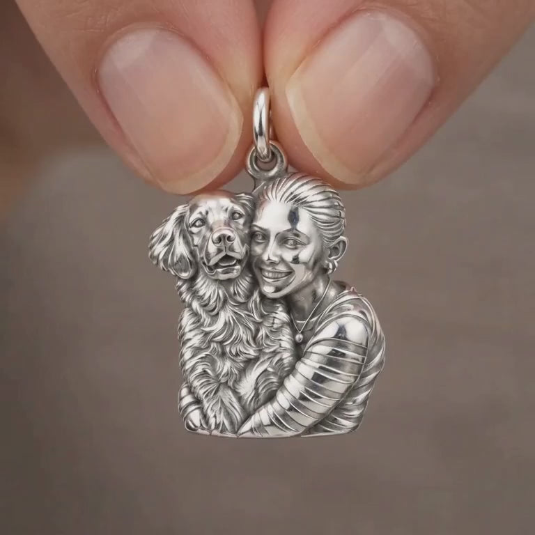 Soulmate Hug Custom Photo Charm – Personalized Dog Mom Gift – product video