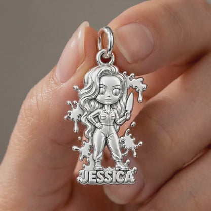 Slasher Queen Hair Artist Charm Bracelet – Personalized Hairstylist – product video