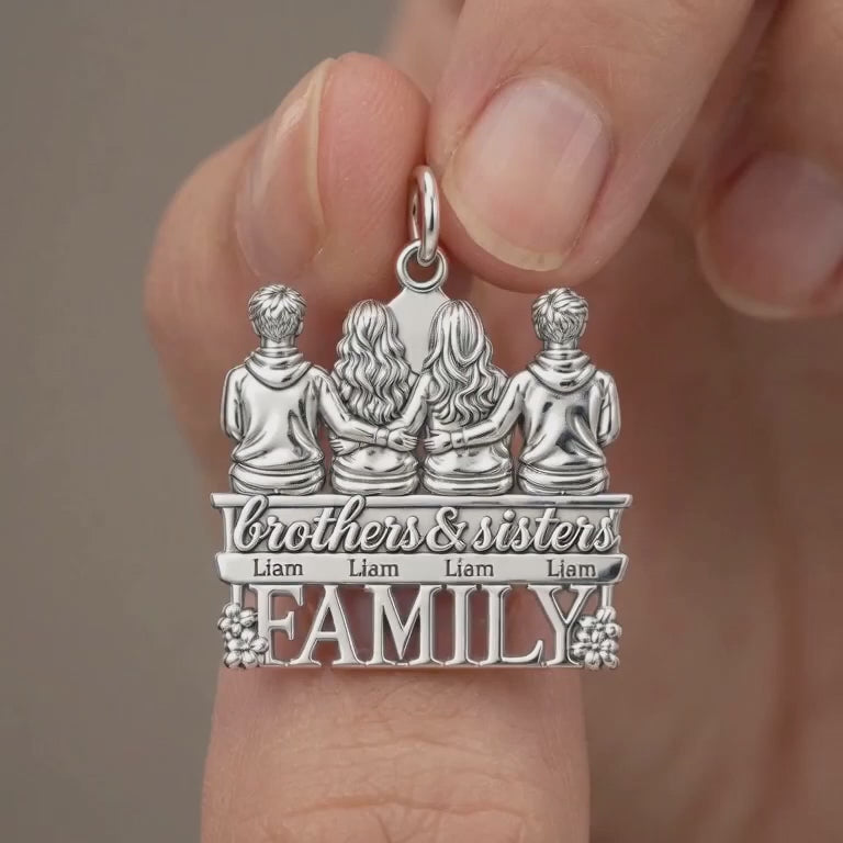 Siblings Sitting Together Charm Bracelet – Personalized Mom Gift – product video
