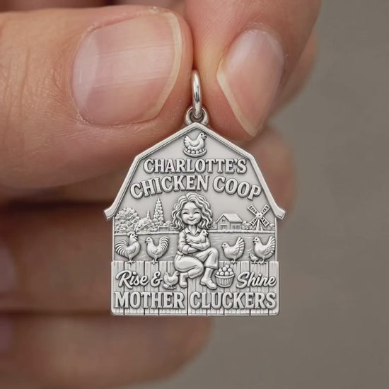 Rise and Shine Chicken Coop Charm Bracelet – Personalized Mom Gift – product video