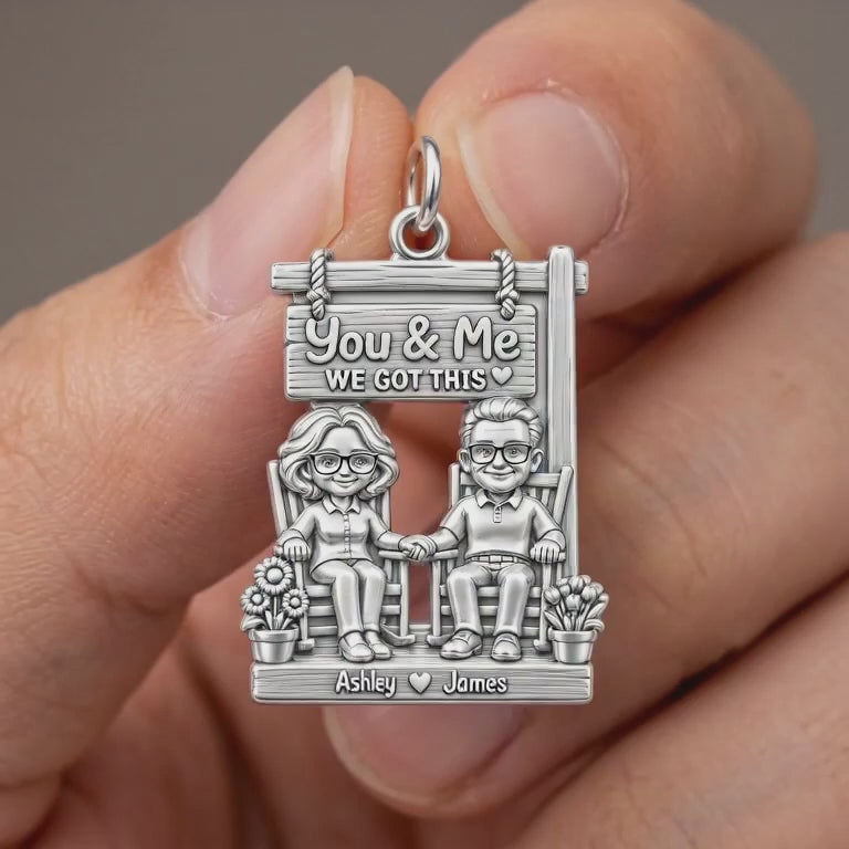 You & Me Rocking Chairs Charm and Polyester Cord Bracelet Set
