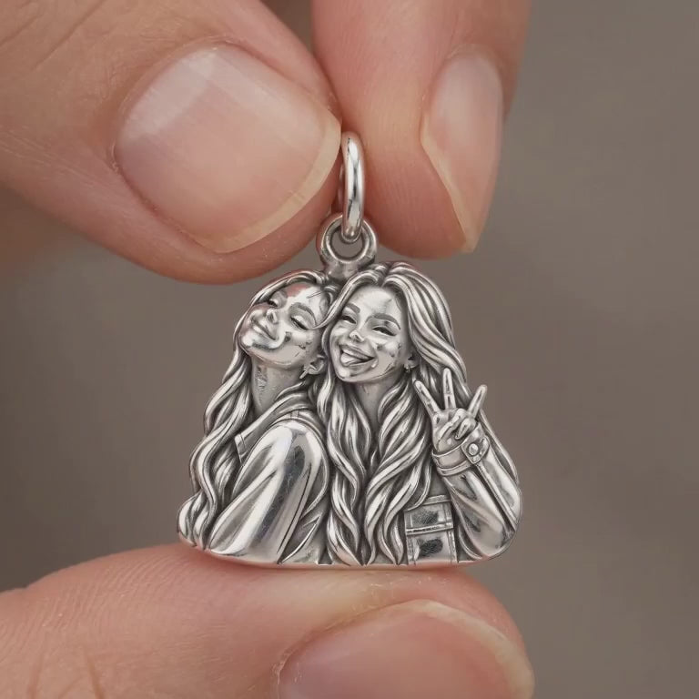 Sisters Side by Side Charm Bracelet – Personalized Sister Gift – product video