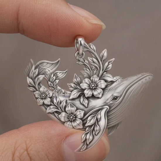 Floral Song Humpback Whale Charm Bracelet – Personalized Mom Gift – product video