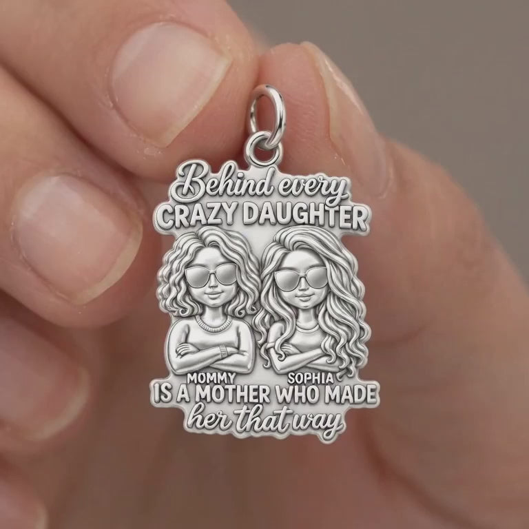 Crazy Daughter Duo Charm Bracelet – Personalized Mom Gift – product video