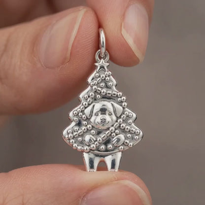 Puppy Christmas Tree Charm Bracelet – Personalized Dog Mom Gift – product video