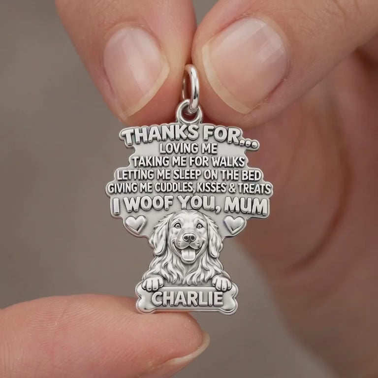 I Woof You Letter Charm Bracelet – Personalized Dog Mom Gift – product video