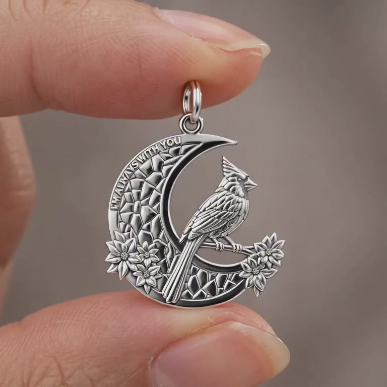 Always With You Cardinal Moon Charm and Polyester Cord Bracelet Set – product video