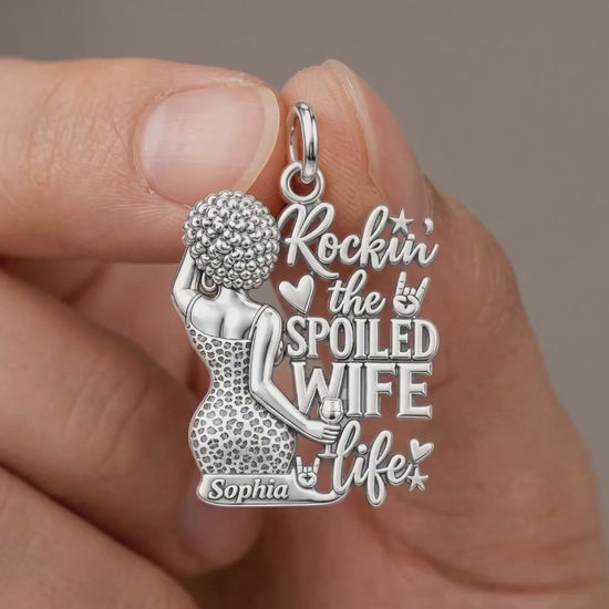 Rockin' Spoiled Wife Life Charm Bracelet – Personalized Wife Gift – product video