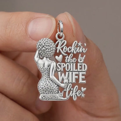 Rockin' Spoiled Wife Life Charm Bracelet – Personalized Wife Gift – product video