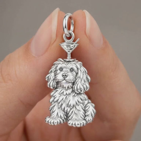 Cocktail Balancing Pup Charm Bracelet – Personalized Dog Mom Gift – product video