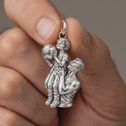 Father and Son Basketball Charm Bracelet – Personalized Dad Gift – product video