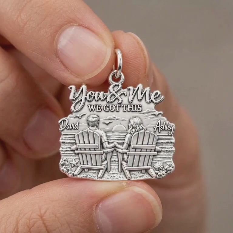 Sunset Beach Couple Charm Bracelet – Personalized Couple Gift – product video