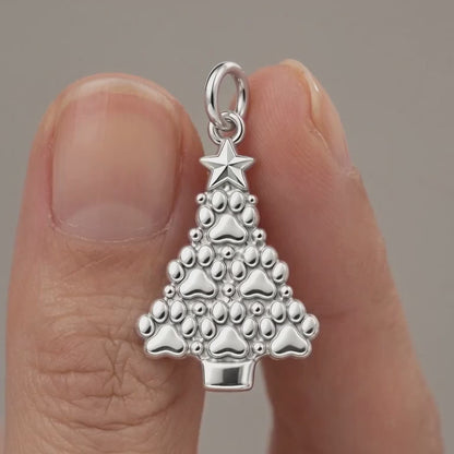 Paw Print Christmas Tree Charm Bracelet – Personalized Dog Mom Gift – product video