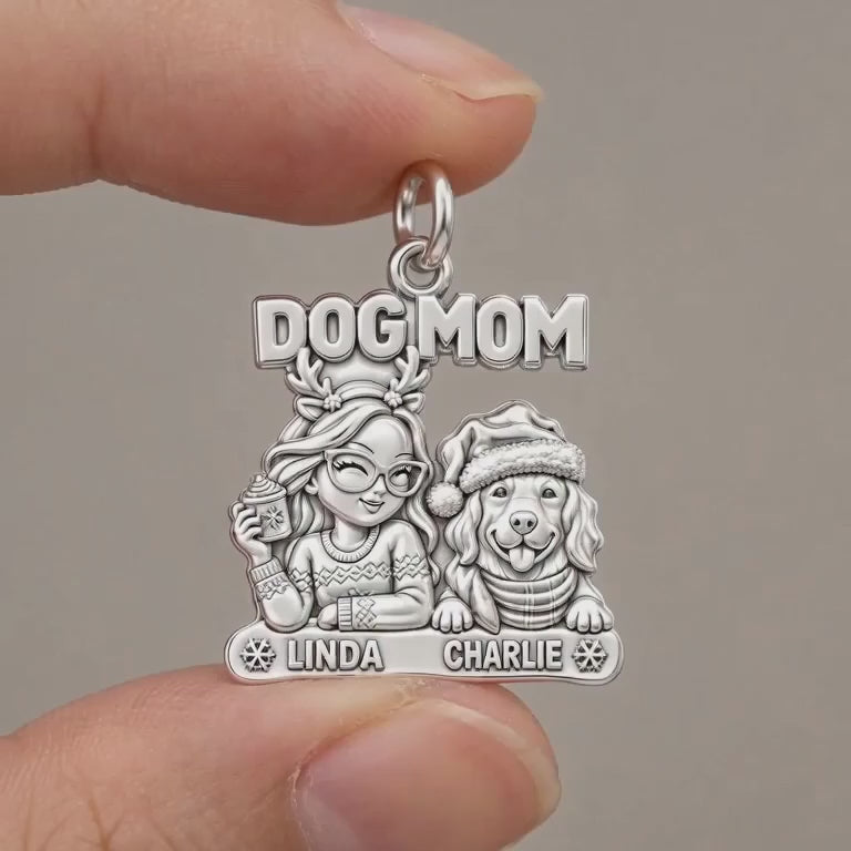 Cozy Dog Mom Christmas Charm Bracelet – Personalized Dog Mom Gift – product video