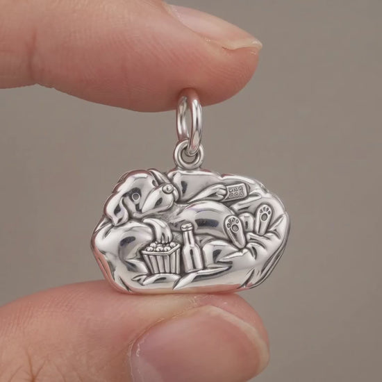 Couch Potato Pup Charm and Polyester Cord Bracelet Set