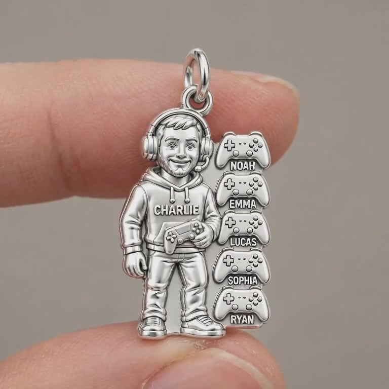 Gamer Dad and Players Charm Bracelet – Personalized Dad Gift – product video