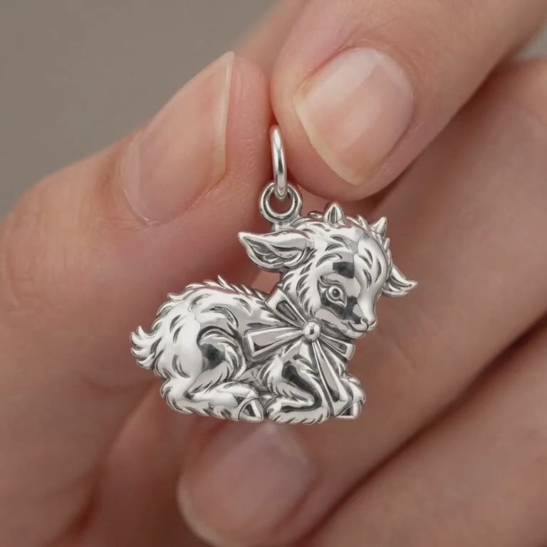 Sweet Baby Goat Charm Bracelet – Personalized Mom Gift – product video