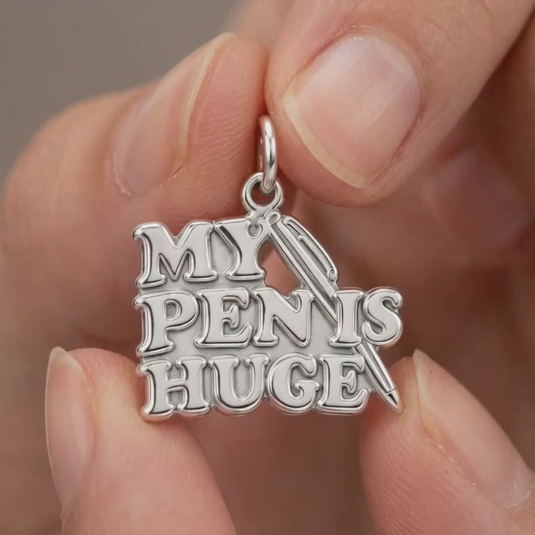 Huge Pen Writer Charm and Polyester Cord Bracelet Set
