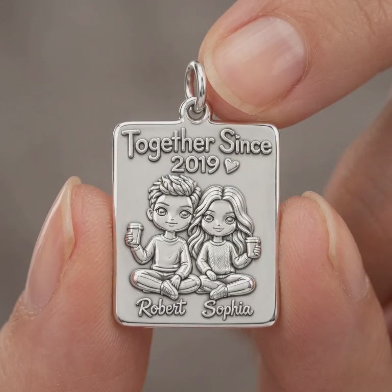 Cozy Coffee Date Charm Bracelet – Personalized Couple Gift – product video