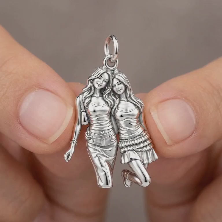 Female Best Friends Inseparable Charm Bracelet – Personalized Besties Gift – product video