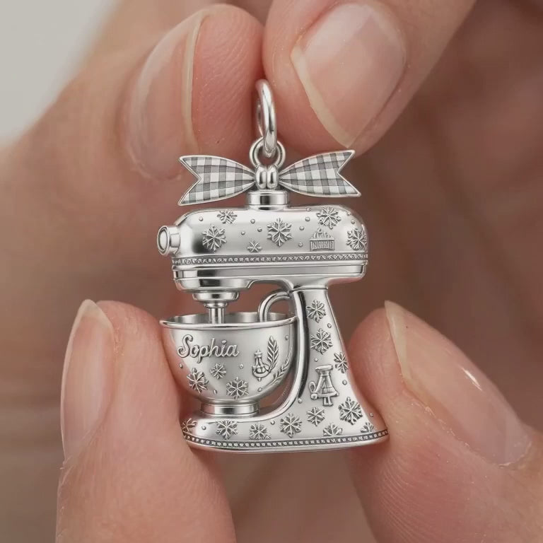 Winter Whisk Stand Mixer Charm Bracelet – Personalized Baker Gift – product video