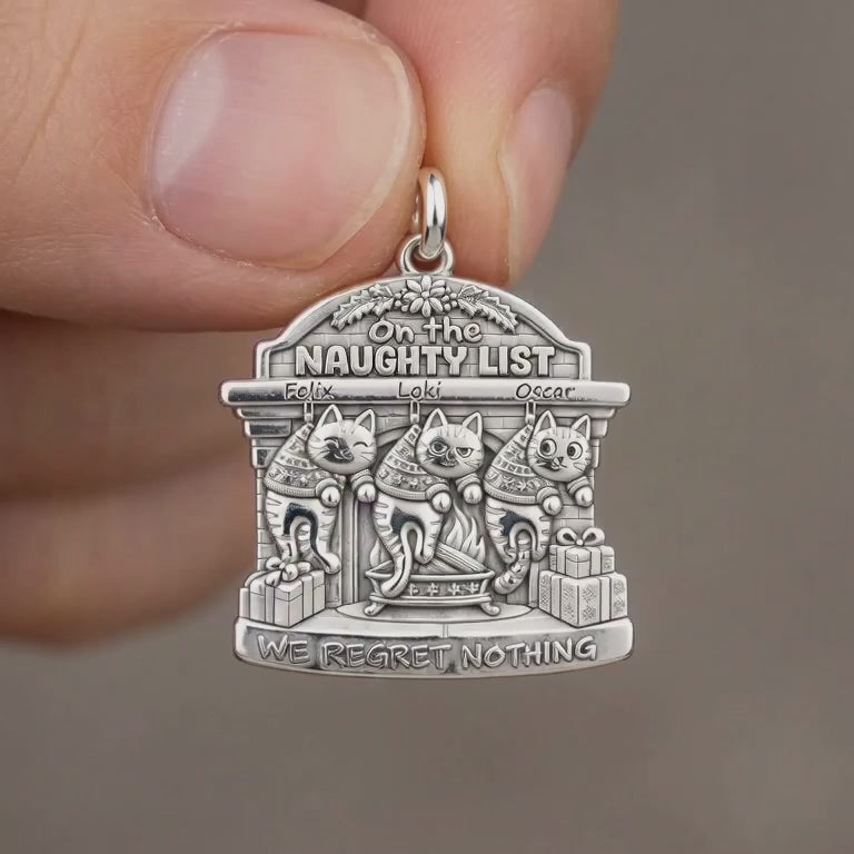 Naughty List Cats Charm Bracelet – Personalized Cat Mom Gift – product video