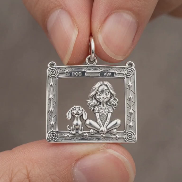 Framed Best Friends Charm and Polyester Cord Bracelet Set