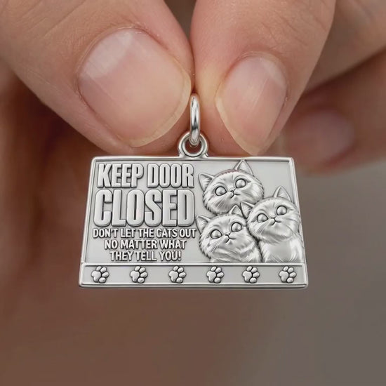 Keep Door Closed Charm Bracelet – Personalized Cat Mom Gift – product video