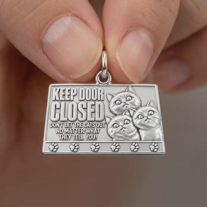 Keep Door Closed Charm Bracelet – Personalized Cat Mom Gift – product video