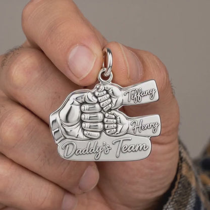 Daddy's Team Fist Bump Charm Bracelet – Personalized Dad Gift – product video
