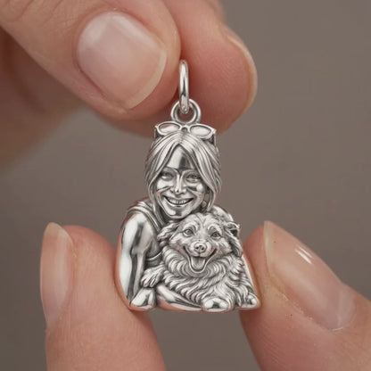 Soulmate Hug Portrait Charm Bracelet – Personalized Dog Mom Gift – product video