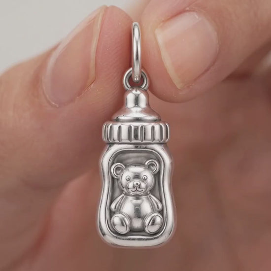 Bottled Love Baby Bottle Charm and Polyester Cord Bracelet Set