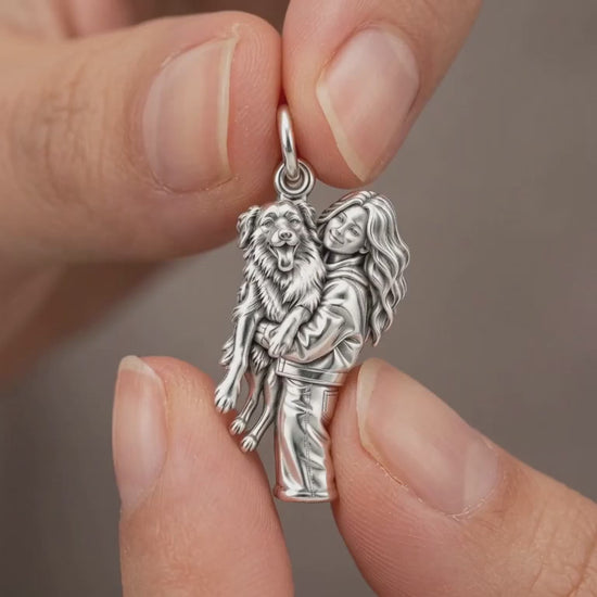Soulmate Hug Portrait Charm Bracelet – Personalized Dog Mom Gift – product video