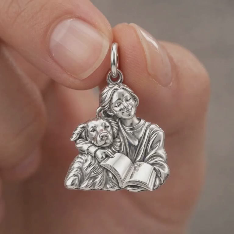 Reading With My Best Friend Charm Bracelet – Personalized Dog Mom Gift – product video